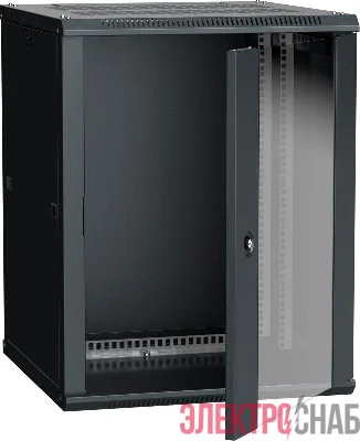 Шкаф 19 дюйм LINEA W 12U 600х600мм настен. стекл. дверь RAL9005 ITK LWR5-12U66-GF