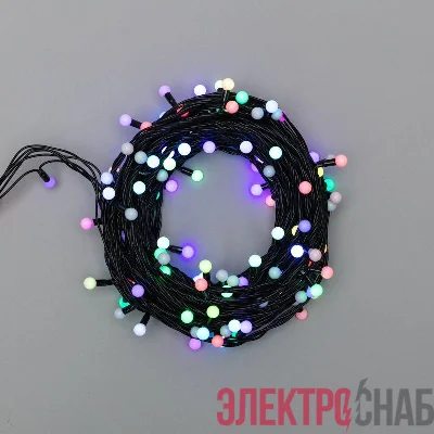 Гирлянда светодиодная "Мультишарики" 20м d13мм 200LED RGB 16Вт 220-240В IP65 провод ПВХ черн. (нужен шнур питания 303-500) Neon-Night 303-509-1