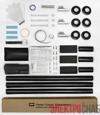 Муфта кабельная концевая наружн. установки 10кВ 10ПКНТпбН-3х(70-120)/800мм с болт. наконечн. Нева-Транс Комплект 22060014