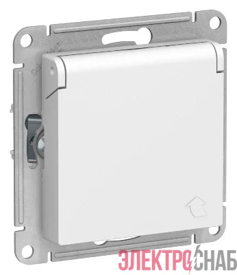 Розетка AtlasDesign 16А IP20 с заземл. защ. шторки с крышкой механизм лотос SE ATN001346