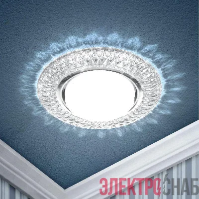 Светильник DK LD23 SL/WH декор cо светодиодной подсветкой Gx53 прозр. ЭРА Б0029627