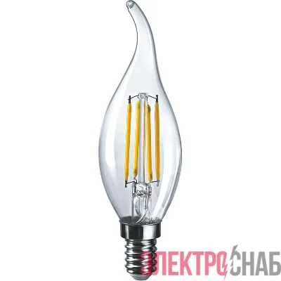 Лампа светодиодная филаментная 80 898 OLL-F-FC35-10-230-2.7K-E14 10Вт свеча на ветру прозрачная 2700К тепл. бел. E14 1000лм 220-240В ОНЛАЙТ 80898