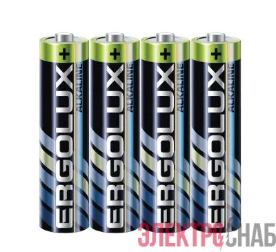 Элемент питания алкалиновый AAA/LR03 1.5В Alkaline SR4 (блист.4шт) Ergolux 14281