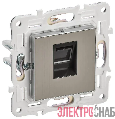 Розетка компьютерная RJ45 кат.6 SKANDY SK-K02N никель IEK SK-K10-2-K50
