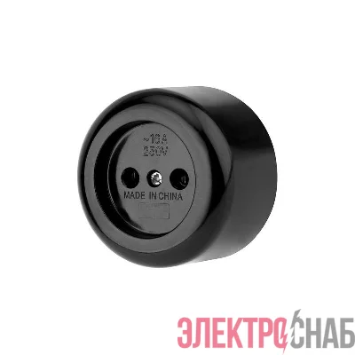 Розетка штепсельная карболитовая открытой уст. б/з 16А черн. Rexant 11-8980