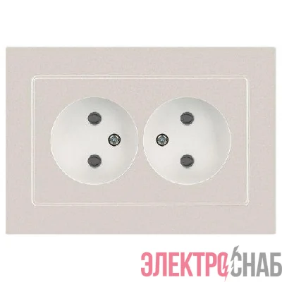 Розетка 2-м СП Accent 6-204-06 16А IP20 250В 2P AL/CU перламутр. Intro Б0063446