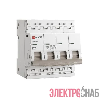 Выключатель автоматический 4п D 2А 4.5кА ВА 47-63N PROxima EKF M634402D