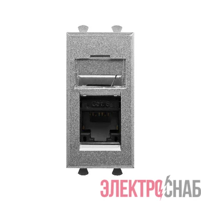 Розетка компьютерная 1мод. Avanti "Закаленная сталь" RJ45 кат.5E модульная DKC 4404461