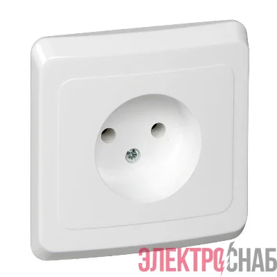 Розетка 1-м СП Этюд 16А IP20 250В без заземл. без защ. шторок бел. SE PC16-001B