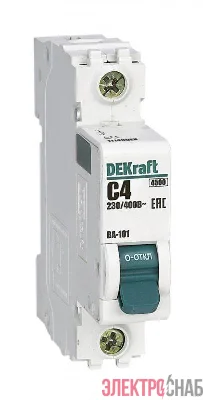 Выключатель автоматический модульный 1п C 4А 4.5кА ВА-101 DEKraft 11149DEK