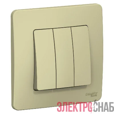 Выключатель 3-кл. СП Blanca 10А IP20 (сх. 1+1+1) 250В беж. SE BLNVS100507