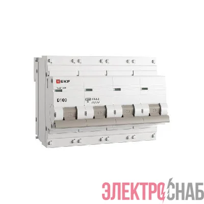 Выключатель автоматический модульный 4п D 100А 10кА ВА 47-100M электромагнит. расцеп. PROxima EKF mcb47100m-4-100D-pro