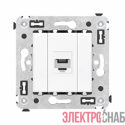 Розетка телефонная 1-м СП Avanti "Белое облако" RJ12 без шторок механизм DKC 4400613