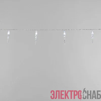 Гирлянда светодиодная "Сосульки" 1.5м 10LED бел. 0.1Вт IP20 провод ПВХ прозр. элементы питания 2хAA (не в компл.) Neon-Night 303-094