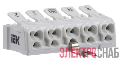 Клемма пружинная соединительная КСПз5-3L+N+PE IEK UKZ-B06-5P-F0-E1-10