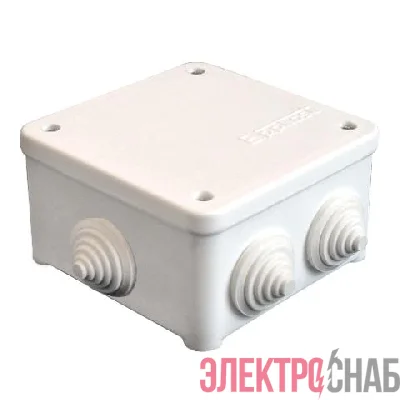 Коробка распределительная ОП 85х85х45мм У130 IP54 7 выходов 3 гермоввода крышка на винтах бел. Epplast 130111