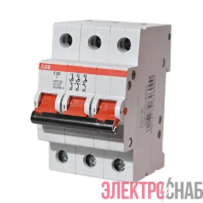 Рубильник 3пол. E203r 16A рычаг крас. 2CDE283001R0016