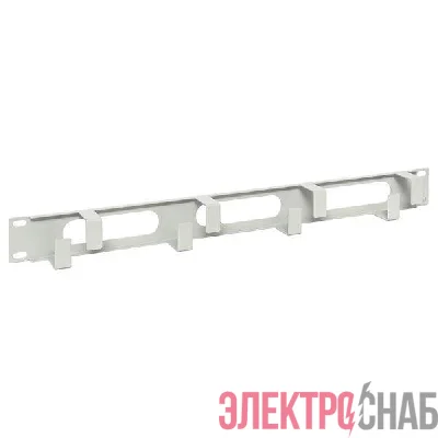 Органайзер кабельный TERACOM 1U 4 кольца с окнами метал. сер. EKF TRC-1CO-4R-M-GR