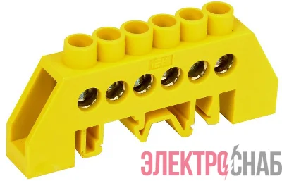 Шина PE "земля" в комб. DIN-изол. "Стойка" ШНИ-8х12-6-КС-Ж IEK YNN10-812-6DP-K05