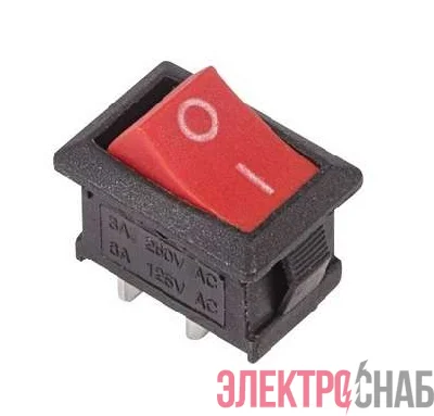 Выключатель клавишный 250В 6А (2с) ON-OFF красн. Mini (RWB-201 SC-768) Rexant 36-2111