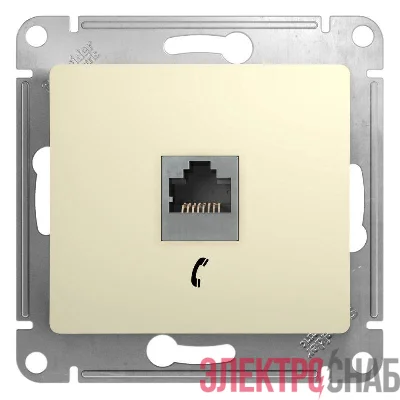 Розетка телефонная 1-м СП Glossa RJ11 механизм беж. SE GSL000281T