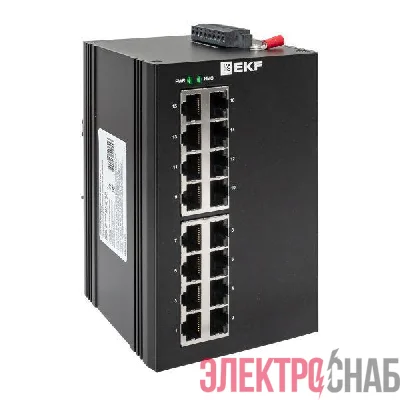 Коммутатор управляемый промышленный уровня L2 ML2-16GT 16 портов 10/100/1000Base-T(X) RJ45 монтаж на DIN-рейку TSX EKF TSX-ML2-16GT