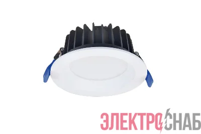 Светильник светодиодный FD 20 R 11 OP 940 D90 WH IP54 108х42мм 10Вт 4000К Ra 90 IP54 встраив. бел. даунлайт Русский Свет 11042023232