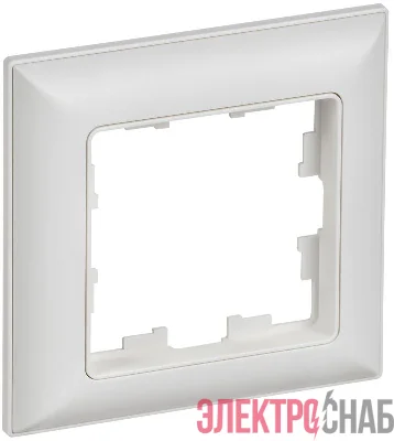 Рамка 1-м BRITE РУ-1-БрАБ арктич. бел./бел. IEK BR-M12-12-K91