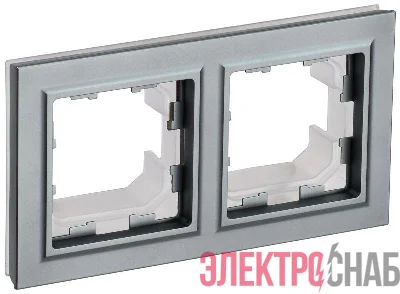 Рамка 2-м IP44 BRITE РУ-2-БрС-44 сталь IEK BR-M22-44-K46