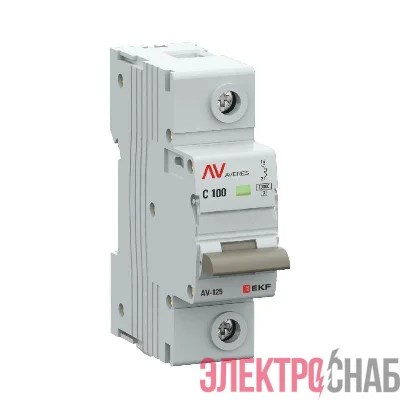 Выключатель автоматический 1п C 100А 10кА AV-125 AVERES EKF mcb125-1-100C-av