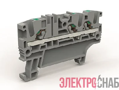 Клемма проходная 3 точки подключения на 2.5кв.мм DKC ZEFC210GR
