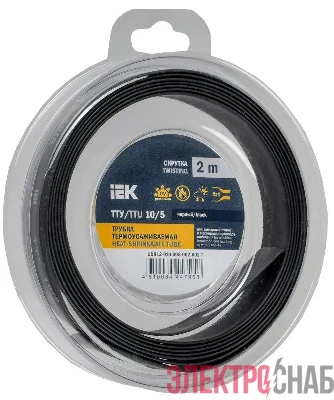 Трубка термоусадочная ТТУ нг-LS 10/5 черн. (уп.2м) IEK UDR12-010-005-002-K02-T