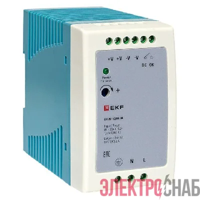 Блок питания на DIN-рейку 100Вт Uвх ~ 220В AC m Uвых - 48В DC постоянного тока EKF DR-M-100W-48