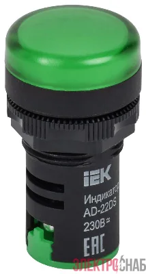 Лампа светосигнальная AD22DS d22мм 230В AC/DC зел. KARAT IEK BLS10-ADDS-230-K06
