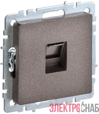 Розетка компьютерная СП RJ45 кат.6 BRITE РК11-БрТБ механизм бронза IEK BR-K10-2-K45
