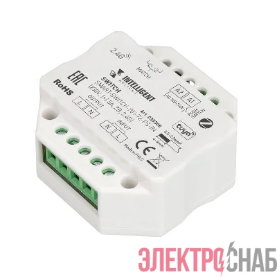 Модуль релейный SMART-SWITCH-701-72-PS-IN 230В 1х1.5А ZB 2.4G пластик INTELLIGENT ARLIGHT 035308