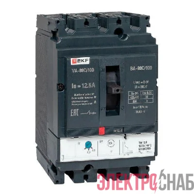 Выключатель автоматический 3п 100/12.5А 36кА ВА-99C Compact NS PROxima EKF mccb99C-100-12.5