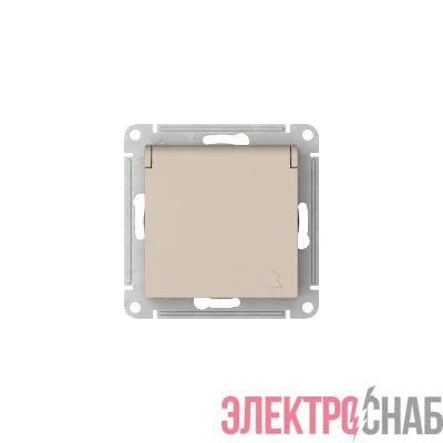 Розетка AtlasDesign 16А IP20 с заземл. защ. шторки с крышкой быстрозажим. клем. механизм песочн. SE ATN001246S