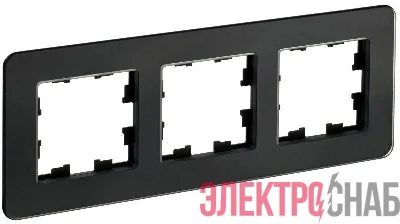 Рамка 3-м BRITE РУ-3-2-Бр стекло черн. RE IEK BR-M32-G-41-K02