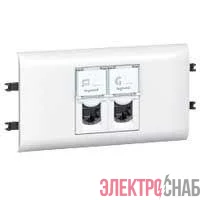 Механизм розетки информ. СП Mosaic RJ45 + RJ45 CAT.5E FTP с рамкой и суппортом для DLP для кабель-канала DLP 65мм Leg 078673