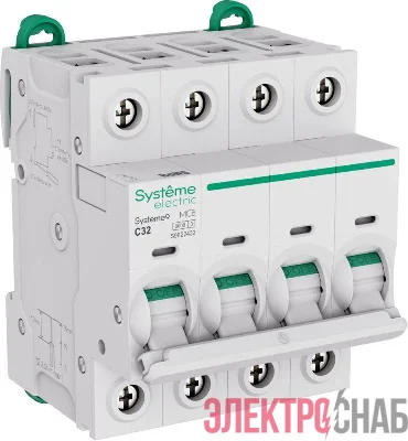 Выключатель автоматический 4п C 32А 6кА Systeme9 400В SE S9F22432