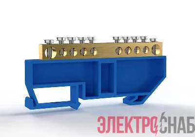 Шина нулевая на DIN-изоляторе 6х9мм 10 отвер. латунь TOKOV ELECTRIC TKE-BCB-69-10-DIN/N