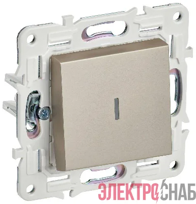 Выключатель проходной 1-кл. SKANDY 10А SK-V08Sh с индикацией шампань IEK SK-V12-1-10-K37