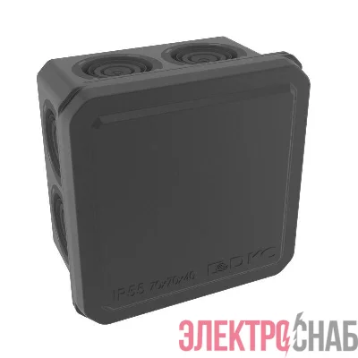 Коробка ответвительная с 8+2 кабельными вводами d20/20мм IP55 70х70х40мм черн. DKC 53770B
