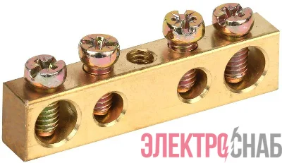 Шина PEN "земля-ноль" 6х9мм 4/1 (4группы/крепеж по центру) IEK YNN10-04-100