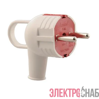Вилка Accessories с заземл. с ручкой бел./красн. LEZARD 715-0201-602