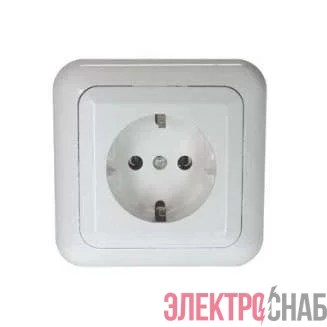 Розетка 1-м СП РС10-307 евро БЕЛ. ЦЕРКОВЬ