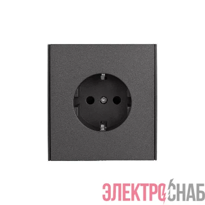 Розетка 1-м СП STRONG MIELE 16А с заземл. защ. шторки графит Kranz KR-78-0701-6