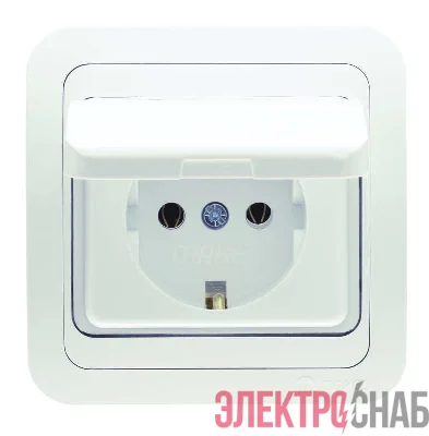 Розетка 1-м СП Mimoza 16А IP20 с крышкой бел./бел. Makel 12029