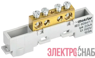 Шина L "фаза" неизол. на универс. держ. 8х12-4-Ср TEKFOR IEK TF-NN20-04-DL-K03